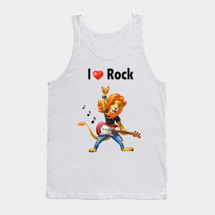 Lion rocker with a guitar. Tank Top